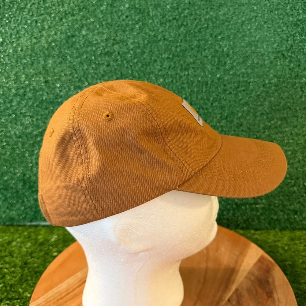 Carhartt‎ Canvas Logo Hat Kids OSFA Brown Adjustable Strap Baseball Cap